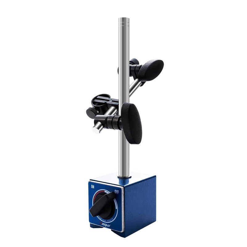 Dasqua Magnetic Base, Adjustable Stand with Fine Adjustment Holder for Dial Indicator, 3/8" Clamping Hole, Strong Pull Force 176lb/80kg - Image 1
